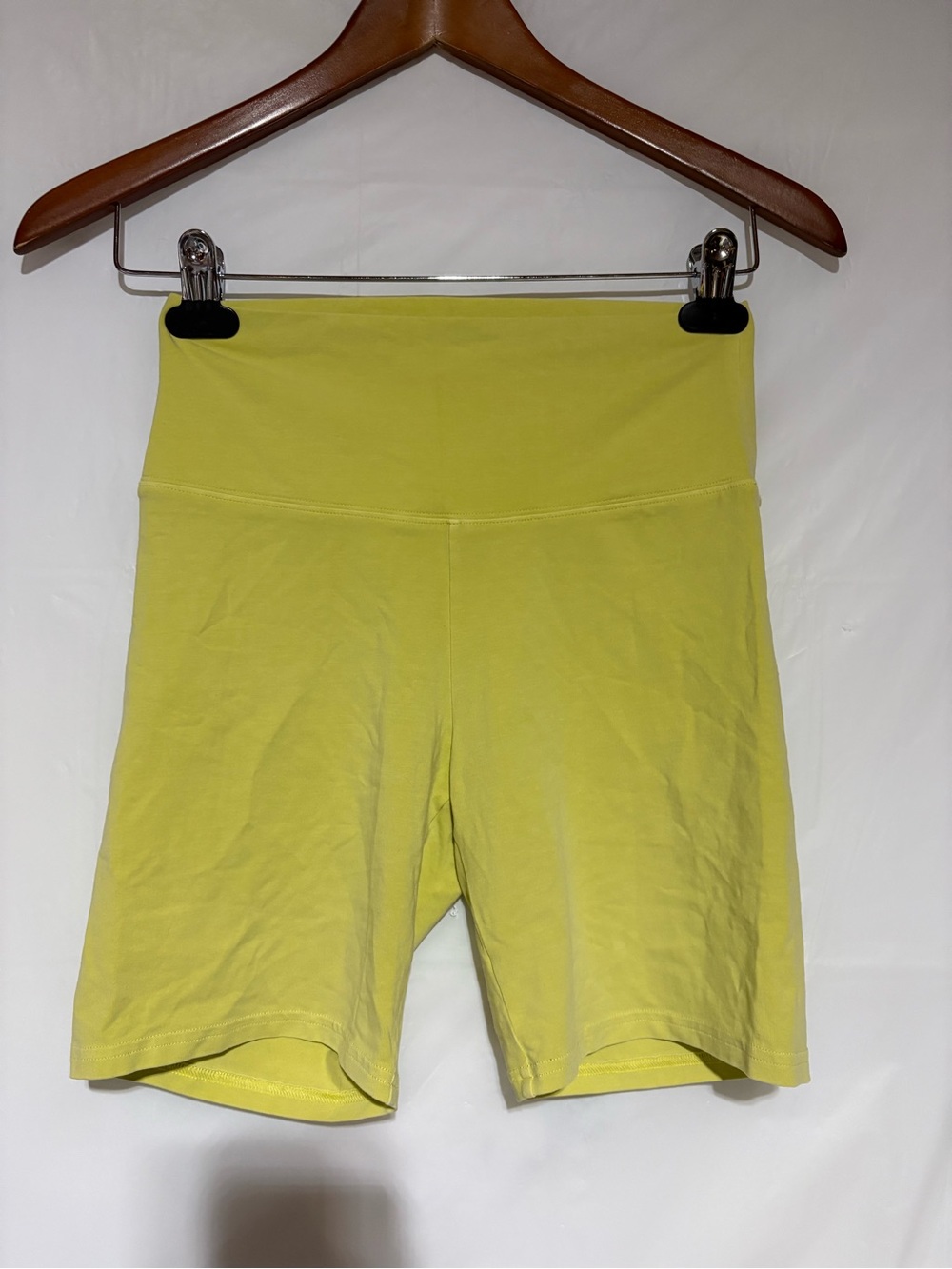 TNA Neon Yellow High-Waist Bike Shorts